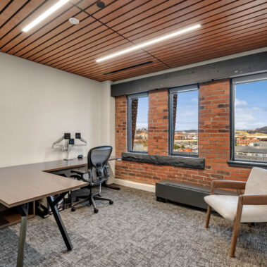 Lighting installed in a Forvis Mazars office space